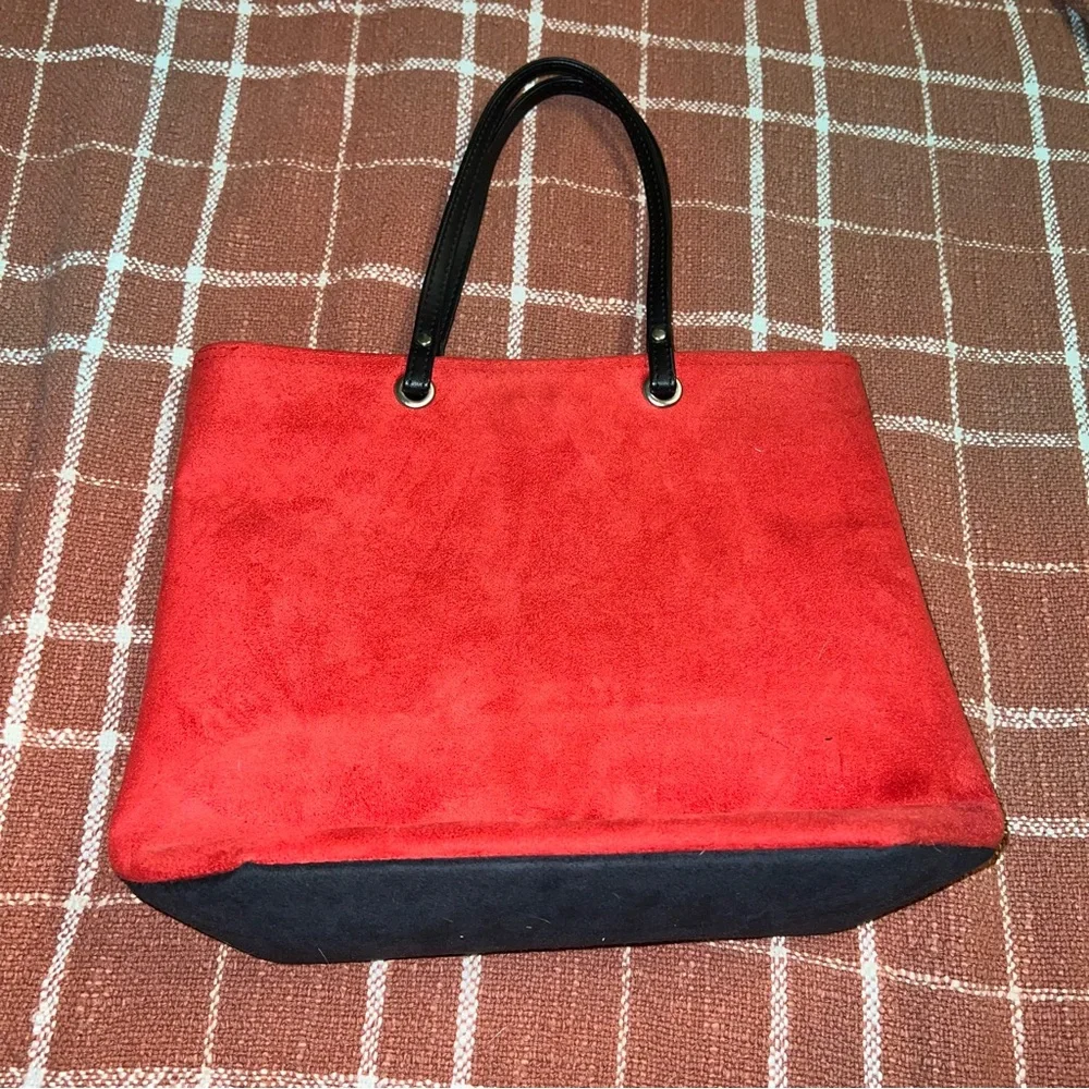 Small Red Suede Bucket Bag